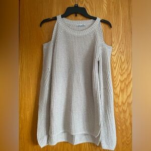DEX Cut Out Shoulder Beige Sweater (Women M)